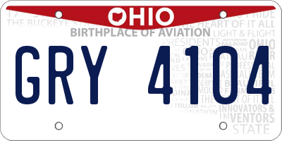 OH license plate GRY4104