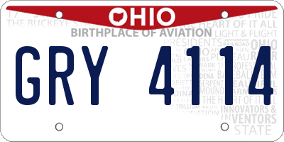 OH license plate GRY4114