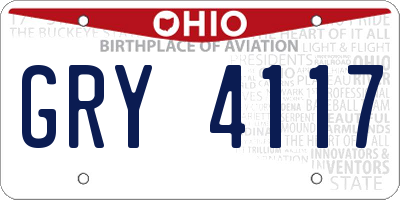 OH license plate GRY4117