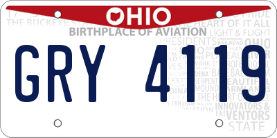 OH license plate GRY4119