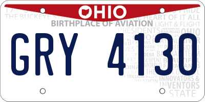 OH license plate GRY4130