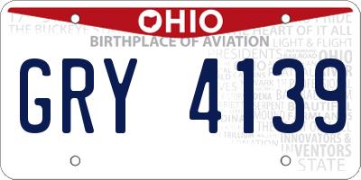 OH license plate GRY4139