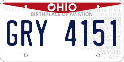 OH license plate GRY4151