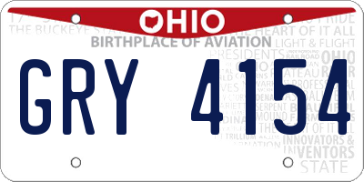 OH license plate GRY4154
