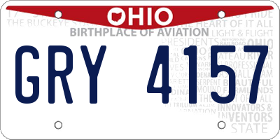 OH license plate GRY4157