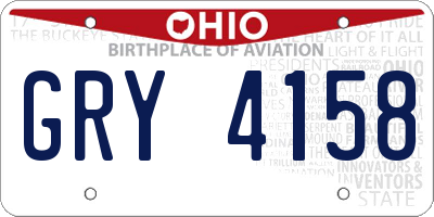 OH license plate GRY4158