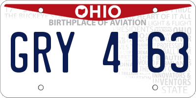 OH license plate GRY4163