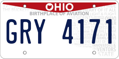 OH license plate GRY4171