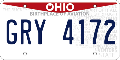 OH license plate GRY4172