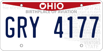 OH license plate GRY4177