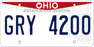 OH license plate GRY4200