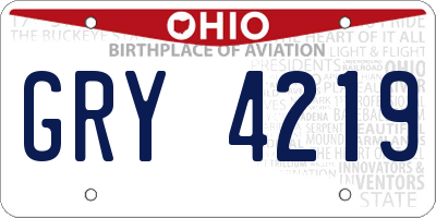 OH license plate GRY4219