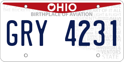 OH license plate GRY4231