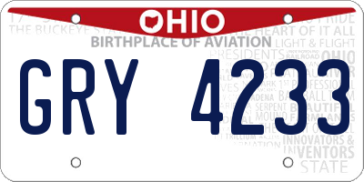 OH license plate GRY4233