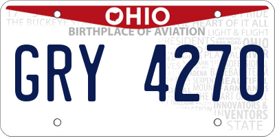 OH license plate GRY4270