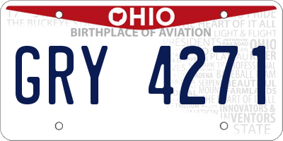 OH license plate GRY4271