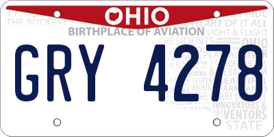 OH license plate GRY4278