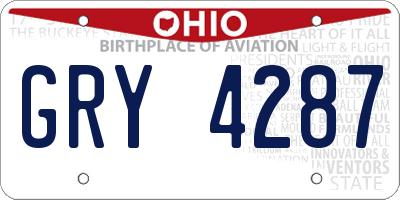 OH license plate GRY4287