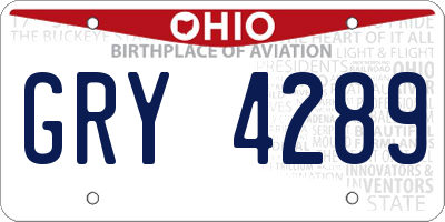 OH license plate GRY4289