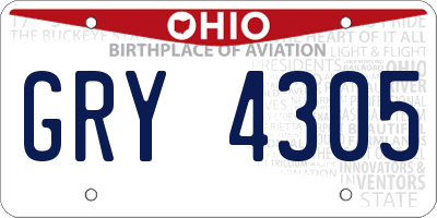 OH license plate GRY4305