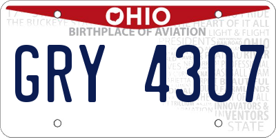 OH license plate GRY4307