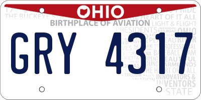 OH license plate GRY4317