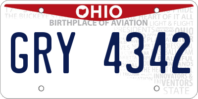 OH license plate GRY4342