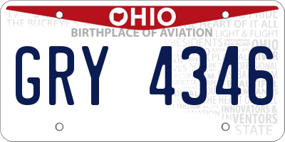 OH license plate GRY4346