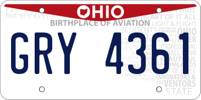 OH license plate GRY4361