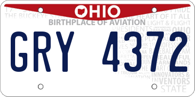 OH license plate GRY4372