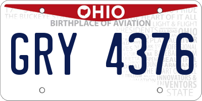 OH license plate GRY4376