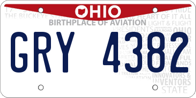 OH license plate GRY4382