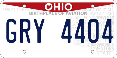 OH license plate GRY4404
