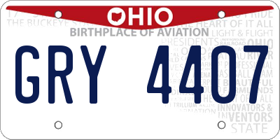 OH license plate GRY4407