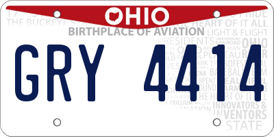 OH license plate GRY4414