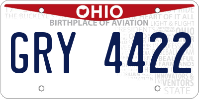 OH license plate GRY4422