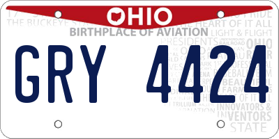 OH license plate GRY4424
