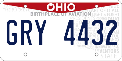 OH license plate GRY4432