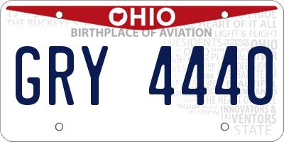 OH license plate GRY4440