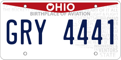 OH license plate GRY4441