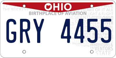 OH license plate GRY4455