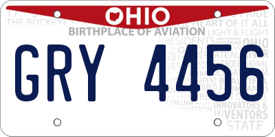 OH license plate GRY4456