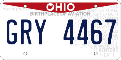 OH license plate GRY4467
