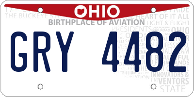 OH license plate GRY4482