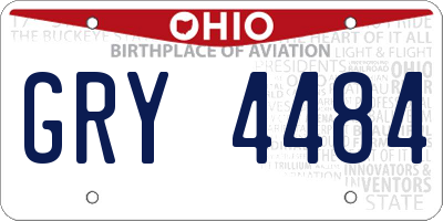OH license plate GRY4484