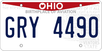 OH license plate GRY4490