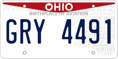 OH license plate GRY4491