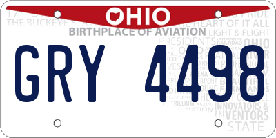 OH license plate GRY4498