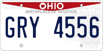 OH license plate GRY4556