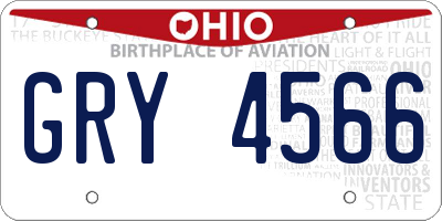 OH license plate GRY4566
